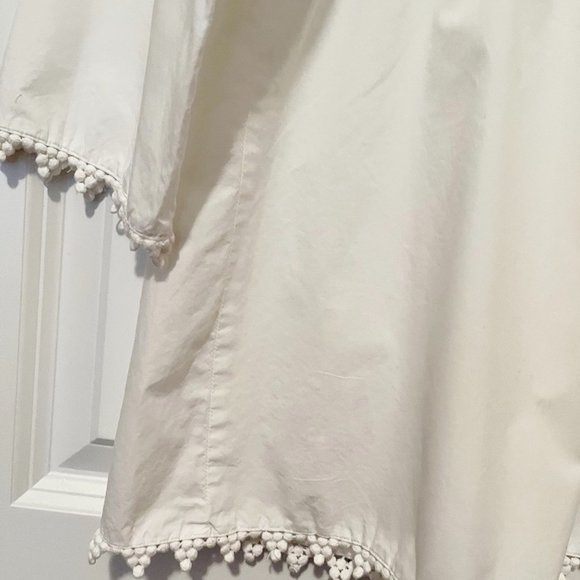 🔥SALE🔥 LIZ CLAIBORNE WHITE TUNIC SIZE L 100% COTTON - Picture 6 of 10